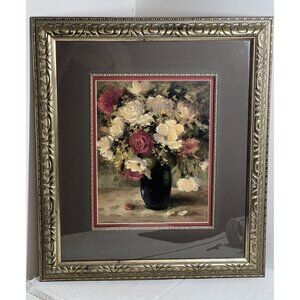 Vintage Floral Art Print by Tricia May in Gold Frame 24” x 22"